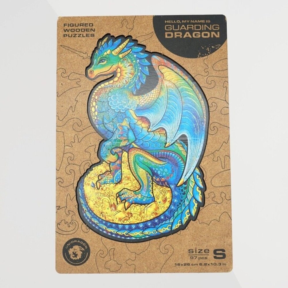UNIDRAGON Wooden Jigsaw Puzzle GUARDING DRAGON 97 PIECES SIZE S‎